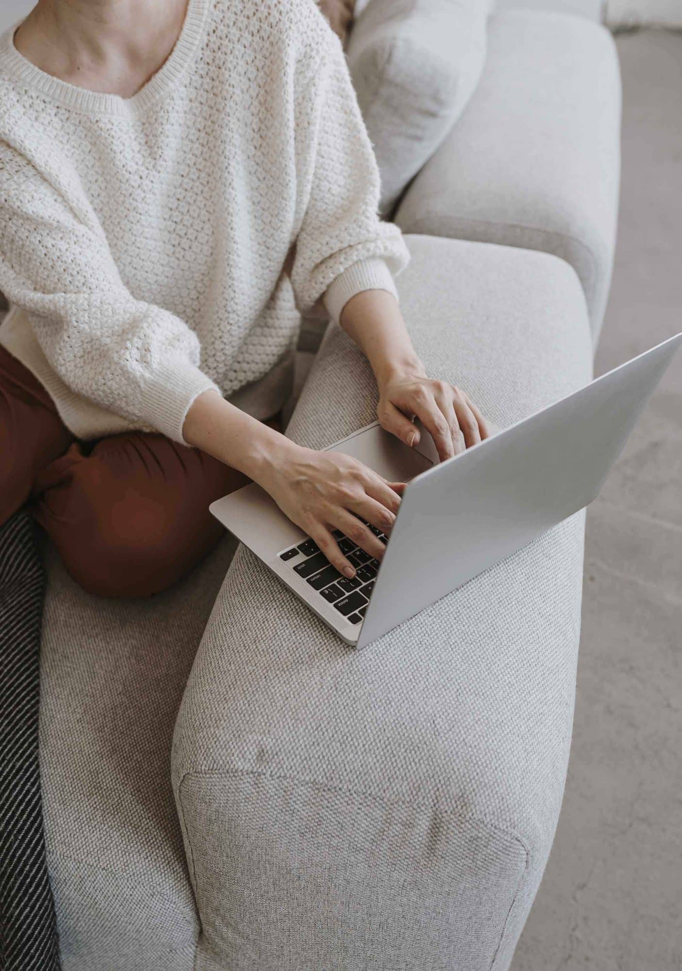 woman working on laptop